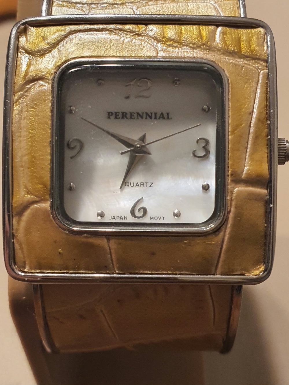 🦋10/$20🦋 Perennial Silver/Yellow/MOP Women's Cuff Watch